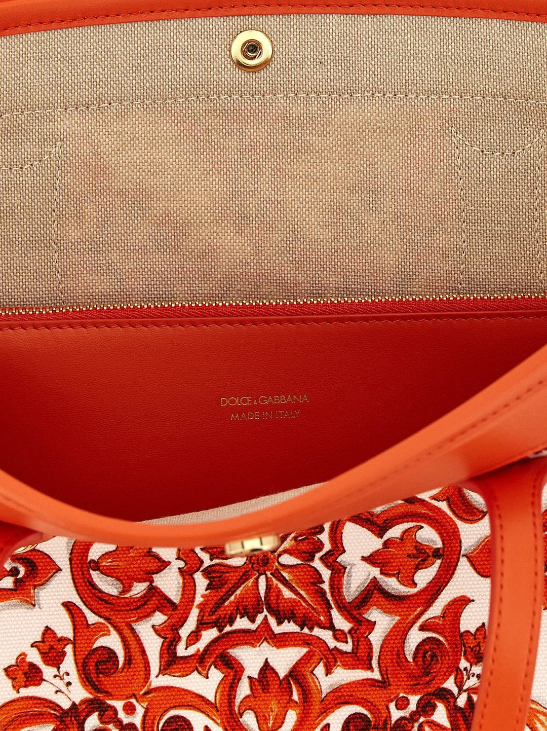 Dolce &amp; Gabbana Orange Cotton Tote Bag