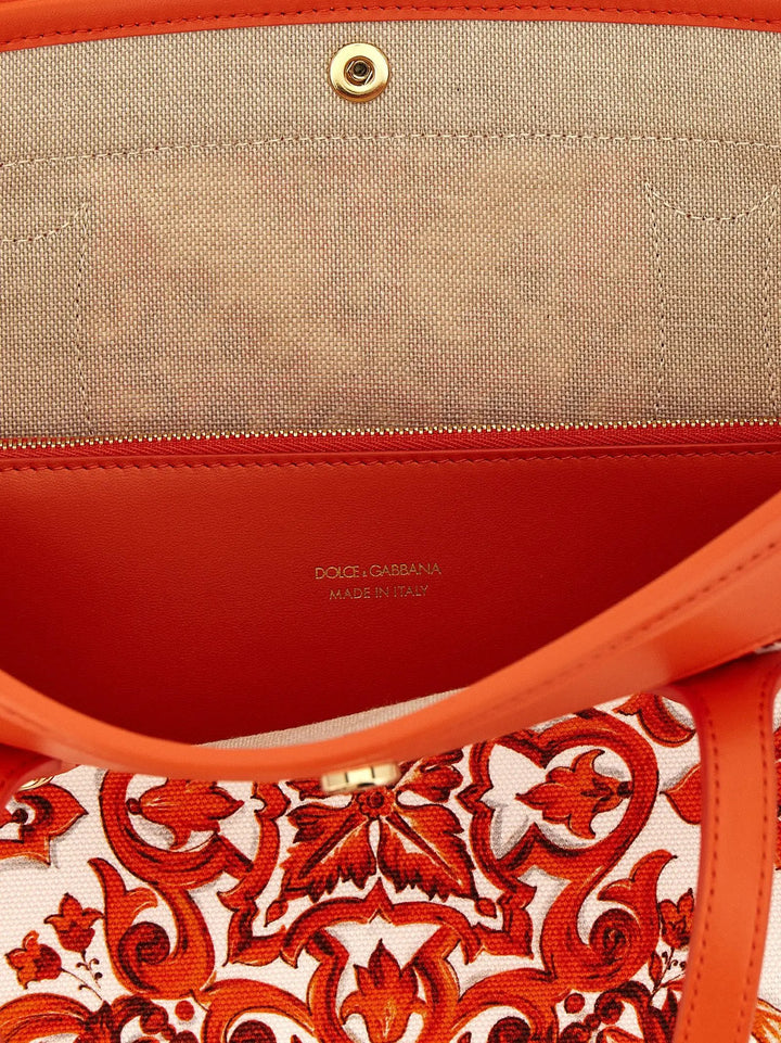 Dolce &amp; Gabbana Orange Cotton Tote Bag