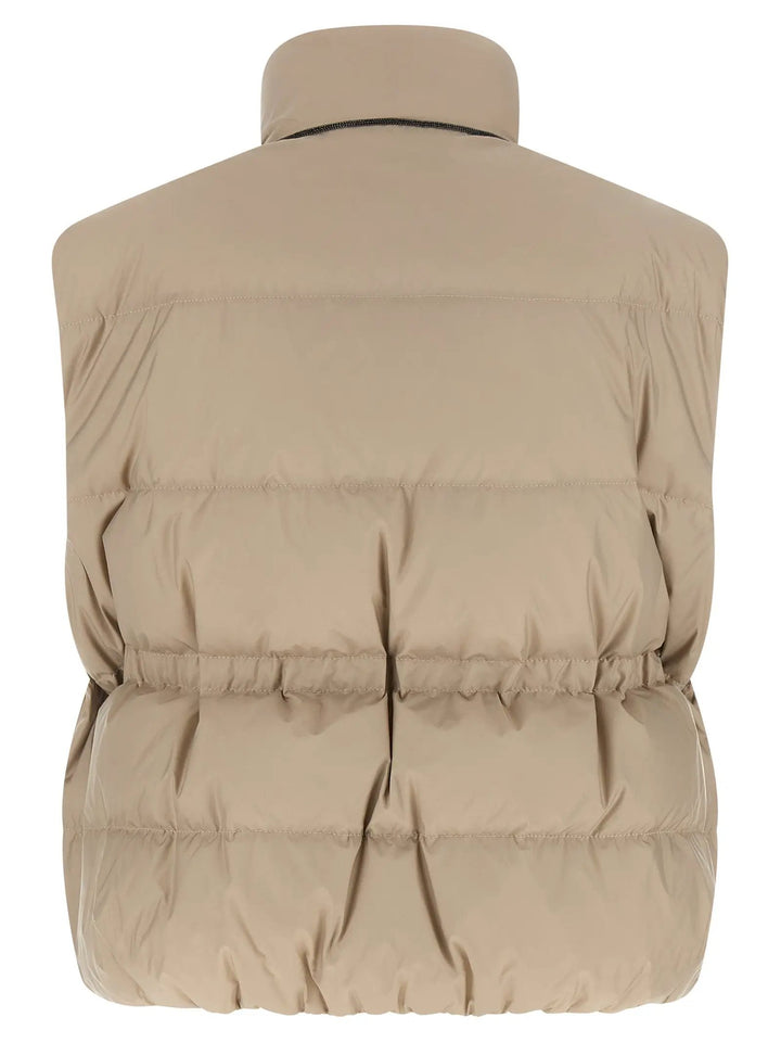 Brunello Cucinelli Gray Polyester Sleeveless Jacket