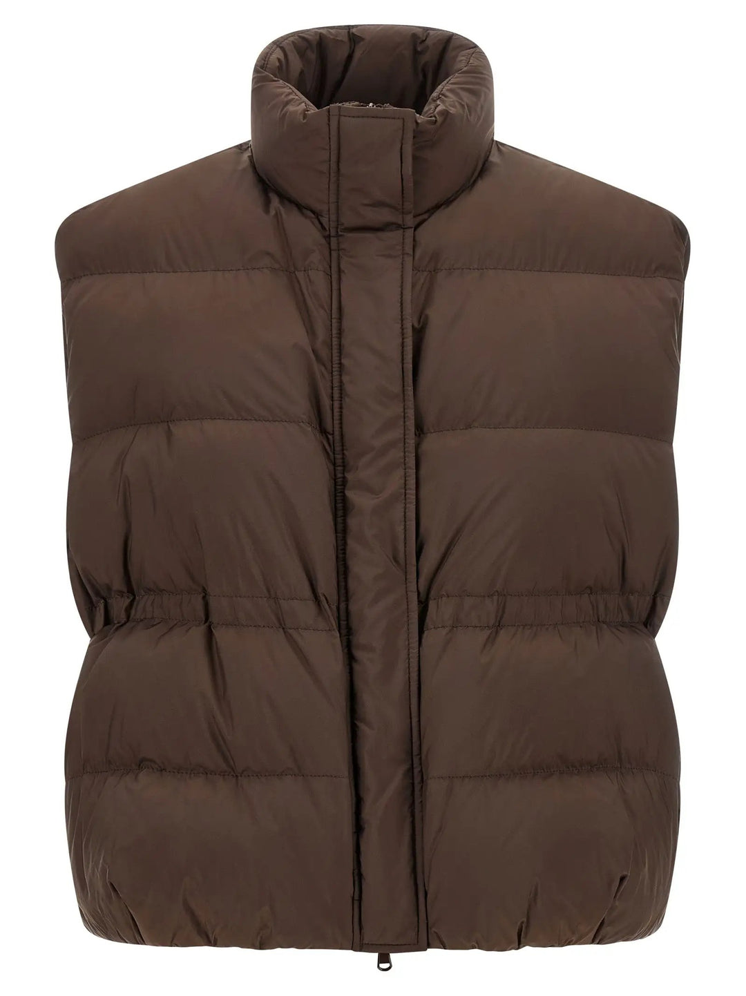 Brunello Cucinelli Brown Polyester Sleeveless Jacket