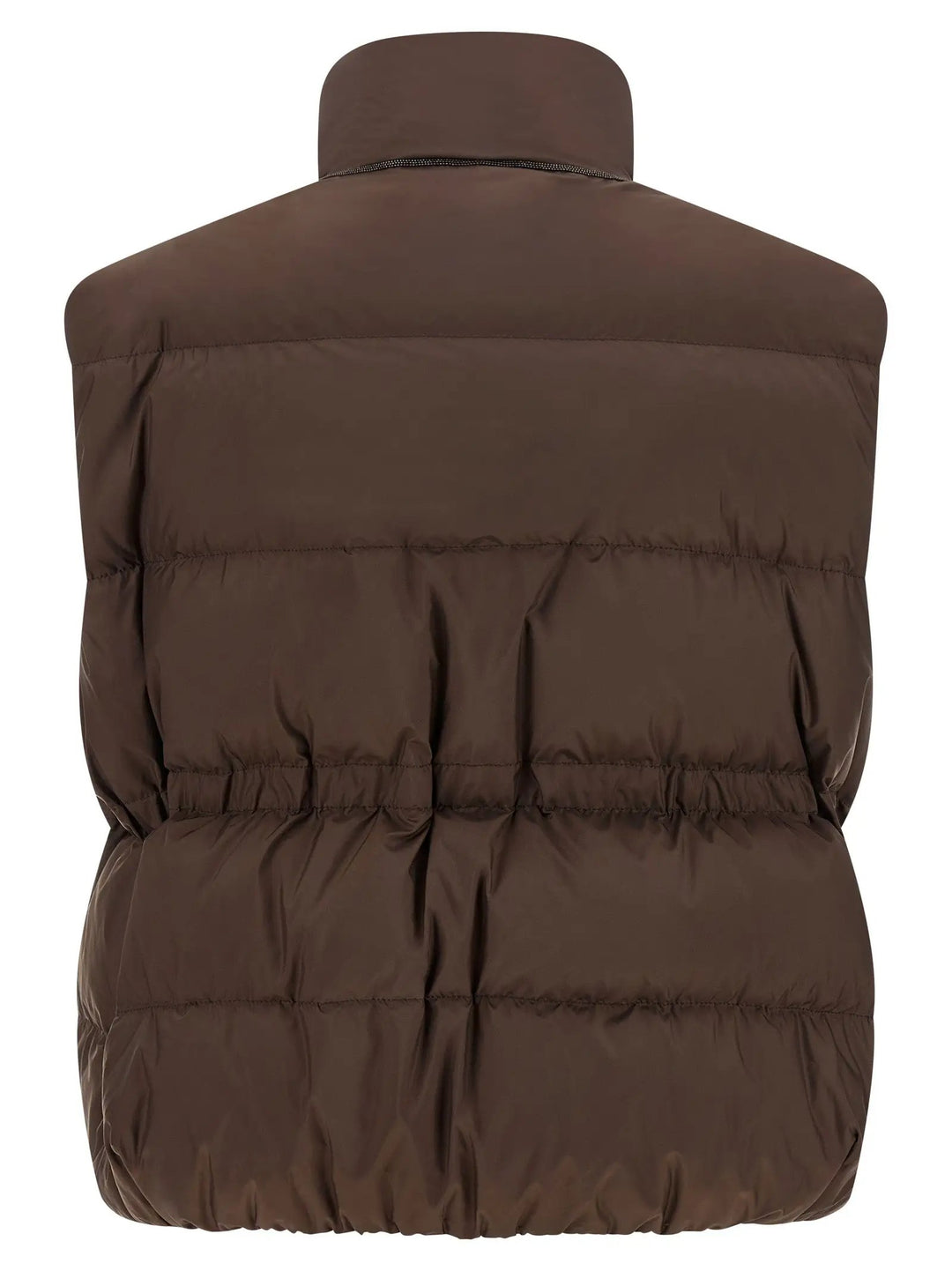 Brunello Cucinelli Brown Polyester Sleeveless Jacket