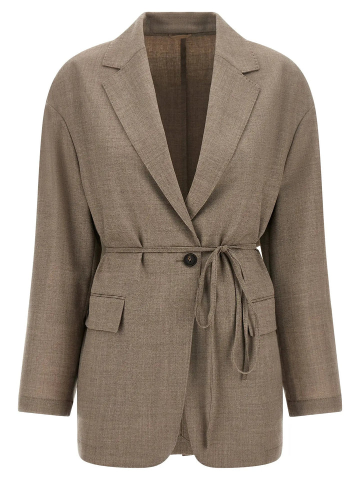 Brunello Cucinelli Beige Virgin Wool Blazer