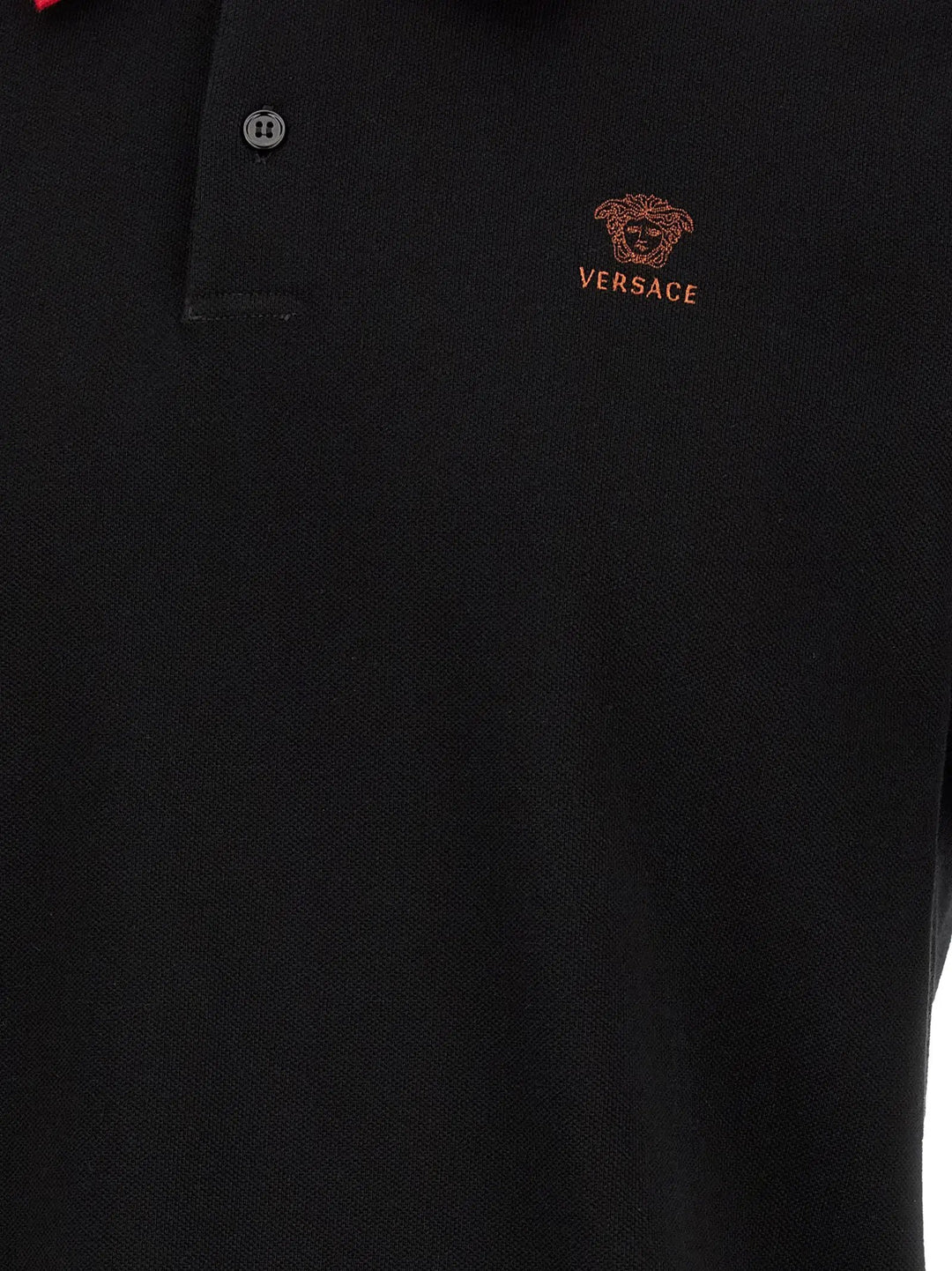 Versace Black Cotton Polo Shirt