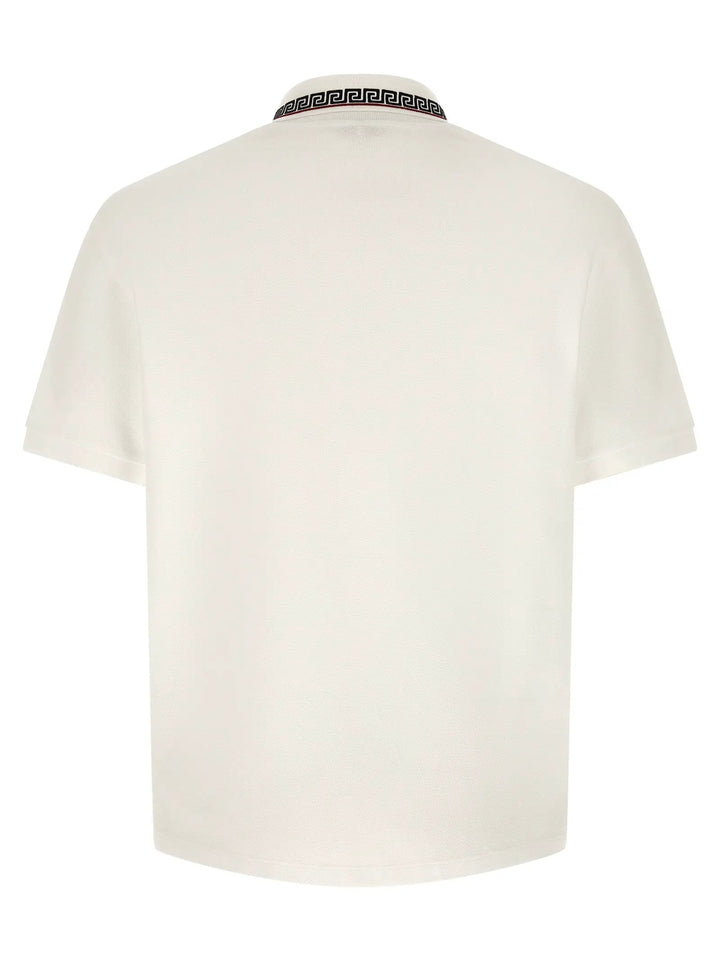 Versace White Cotton Polo Shirt