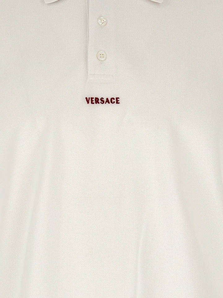 Versace White Cotton Polo Shirt