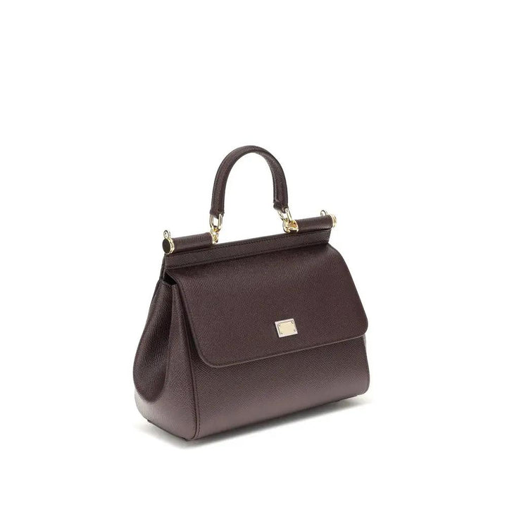 Dolce &amp; Gabbana Brown Calf Leather Bos Taurus Shoulder Bag