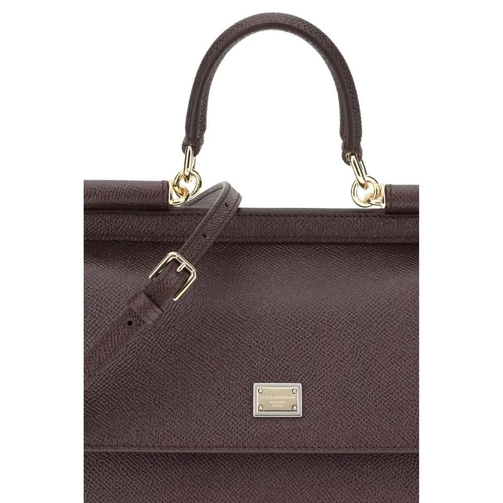 Dolce &amp; Gabbana Brown Calf Leather Bos Taurus Shoulder Bag