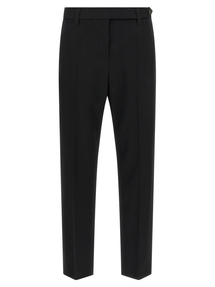 Brunello Cucinelli Black Virgin Wool Dress Pants