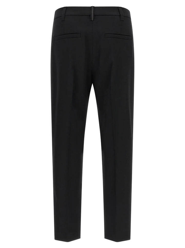 Brunello Cucinelli Black Virgin Wool Dress Pants