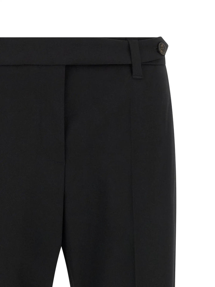 Brunello Cucinelli Black Virgin Wool Dress Pants