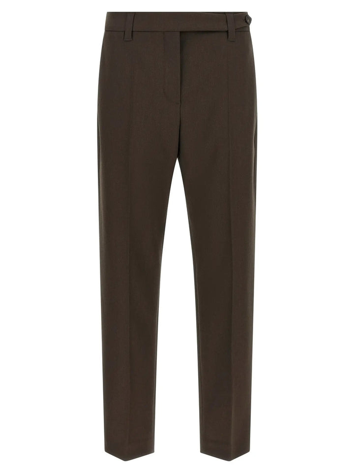 Brunello Cucinelli Brown Virgin Wool Dress Pants