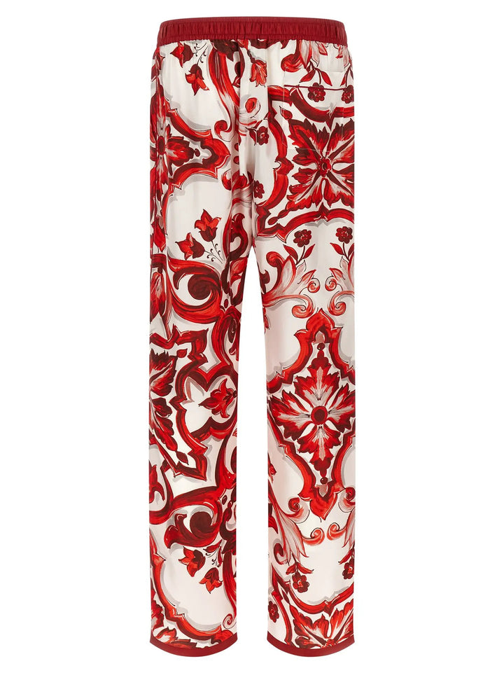 Dolce &amp; Gabbana Multicolor Silk Casual Pants