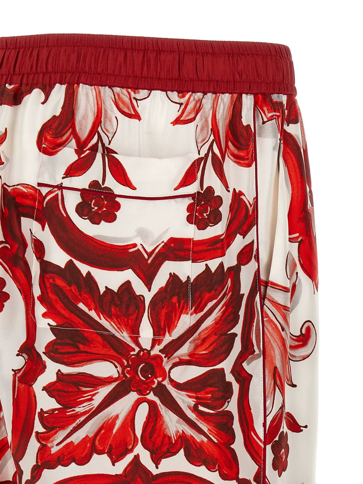 Dolce &amp; Gabbana Multicolor Silk Casual Pants
