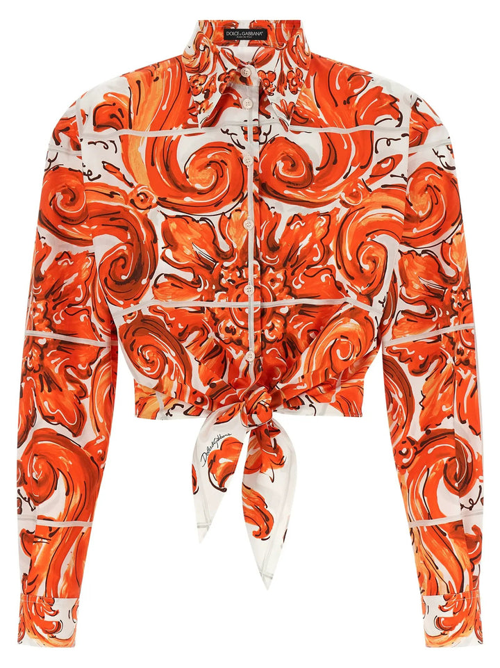 Dolce &amp; Gabbana Orange Cotton Blouse