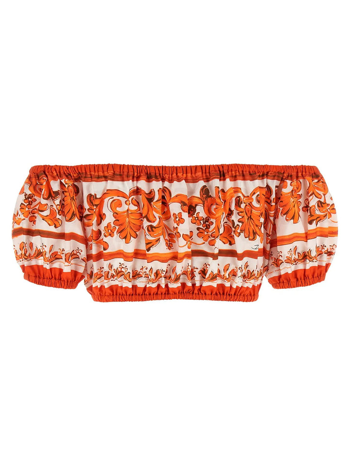 Dolce &amp; Gabbana Orange Cotton Blouse
