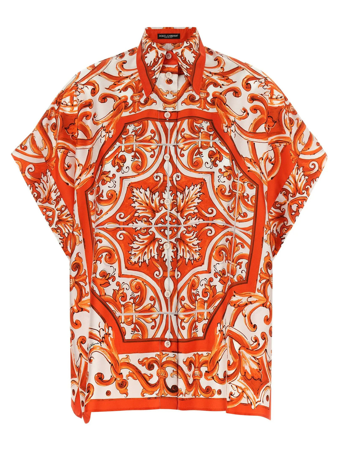 Dolce &amp; Gabbana Orange Silk Blouse