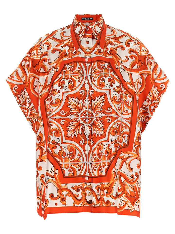 Dolce &amp; Gabbana Orange Silk Blouse
