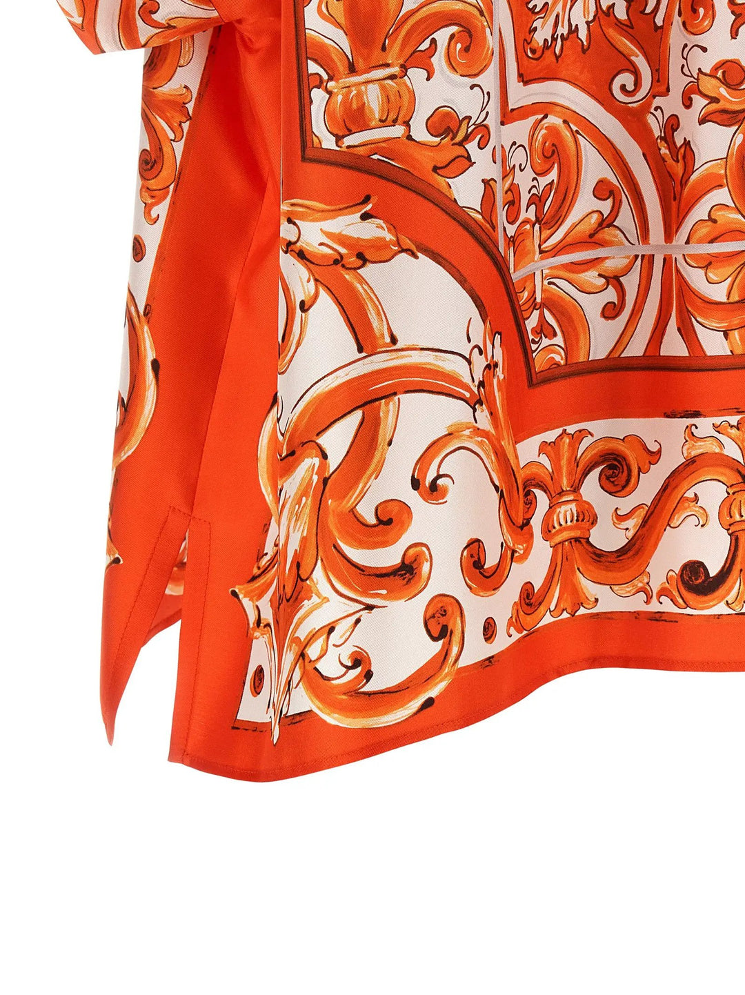 Dolce &amp; Gabbana Orange Silk Blouse