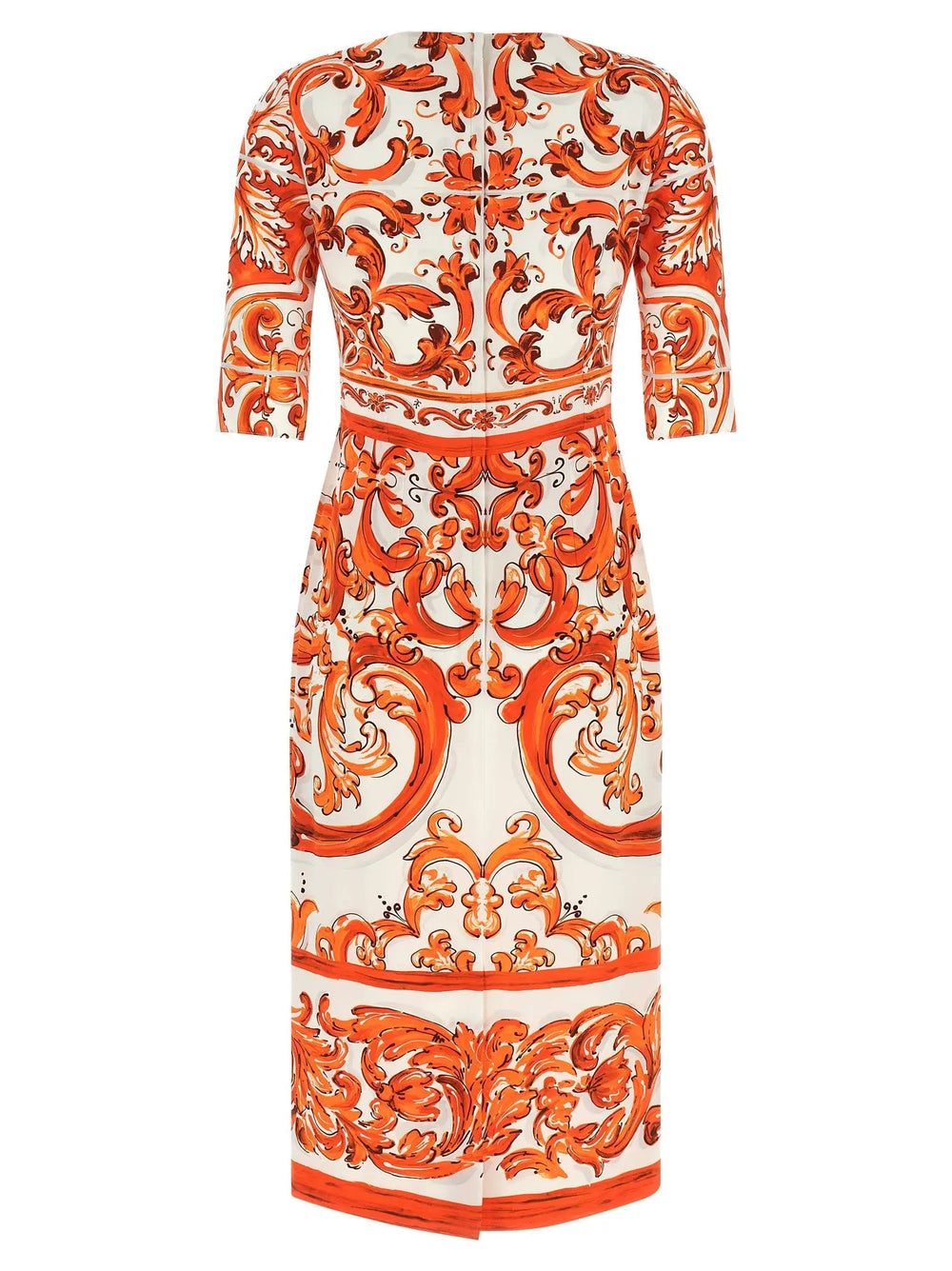 Dolce & Gabbana Sample Sale | Dolce & Gabbana Orange Silk Midi Dress - | Designer outlet