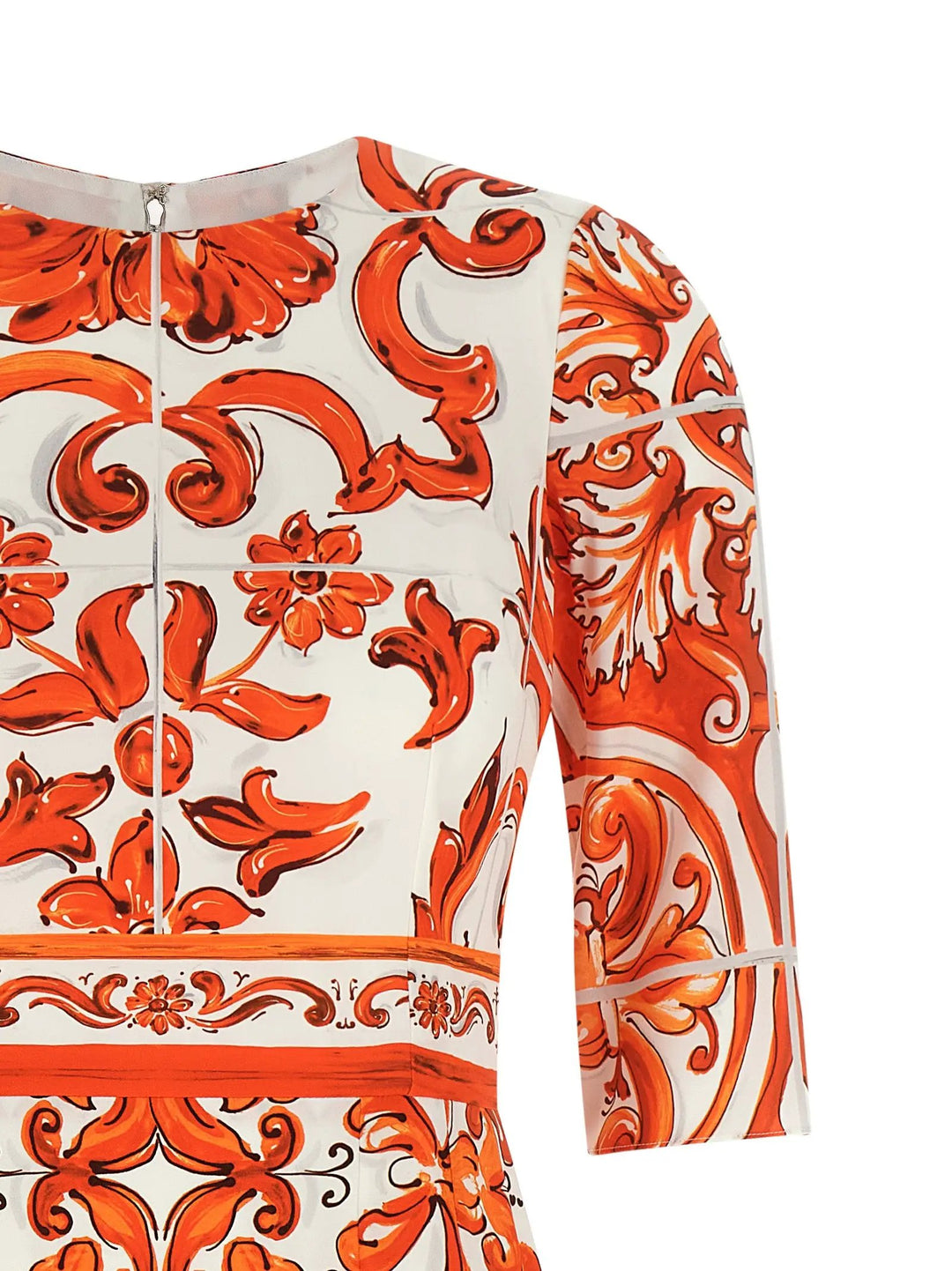 Dolce &amp; Gabbana Sample Sale | Dolce &amp; Gabbana Orange Silk Midi Dress - | Designer outlet