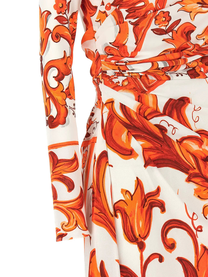 Dolce &amp; Gabbana Orange Viscose Long Dress