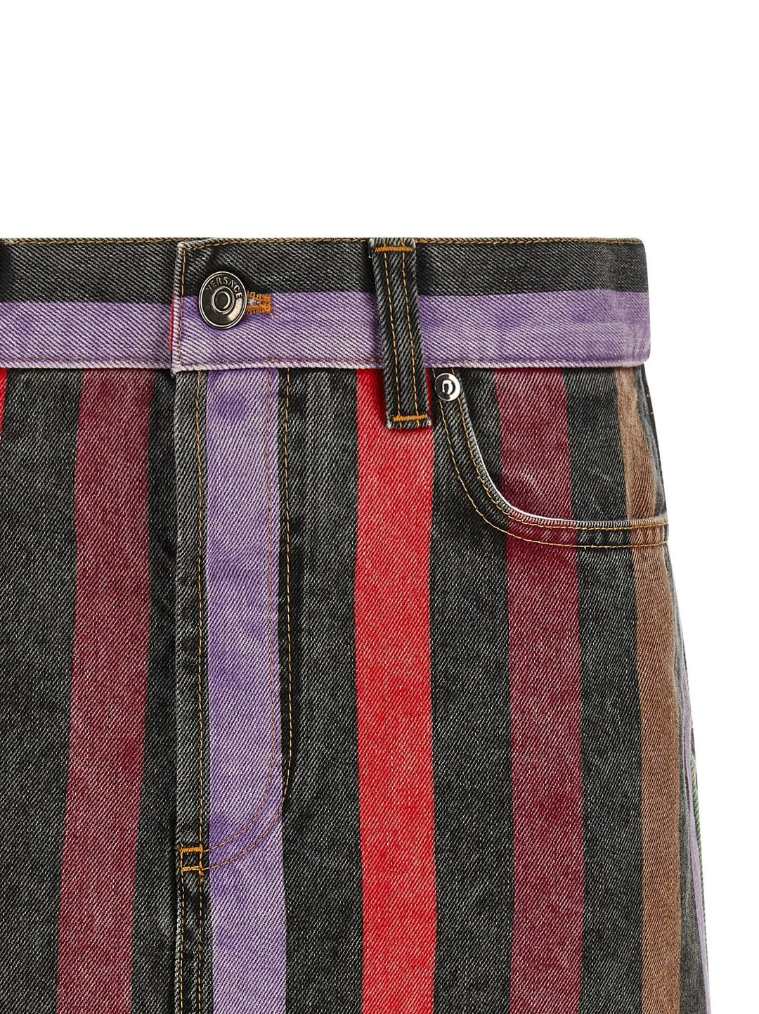 Versace Multicolor Cotton Long Skirt