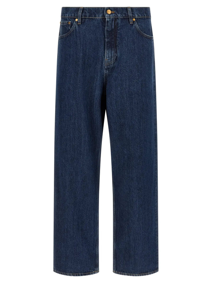 Jil Sander Blue Cotton Straight-Leg Jeans
