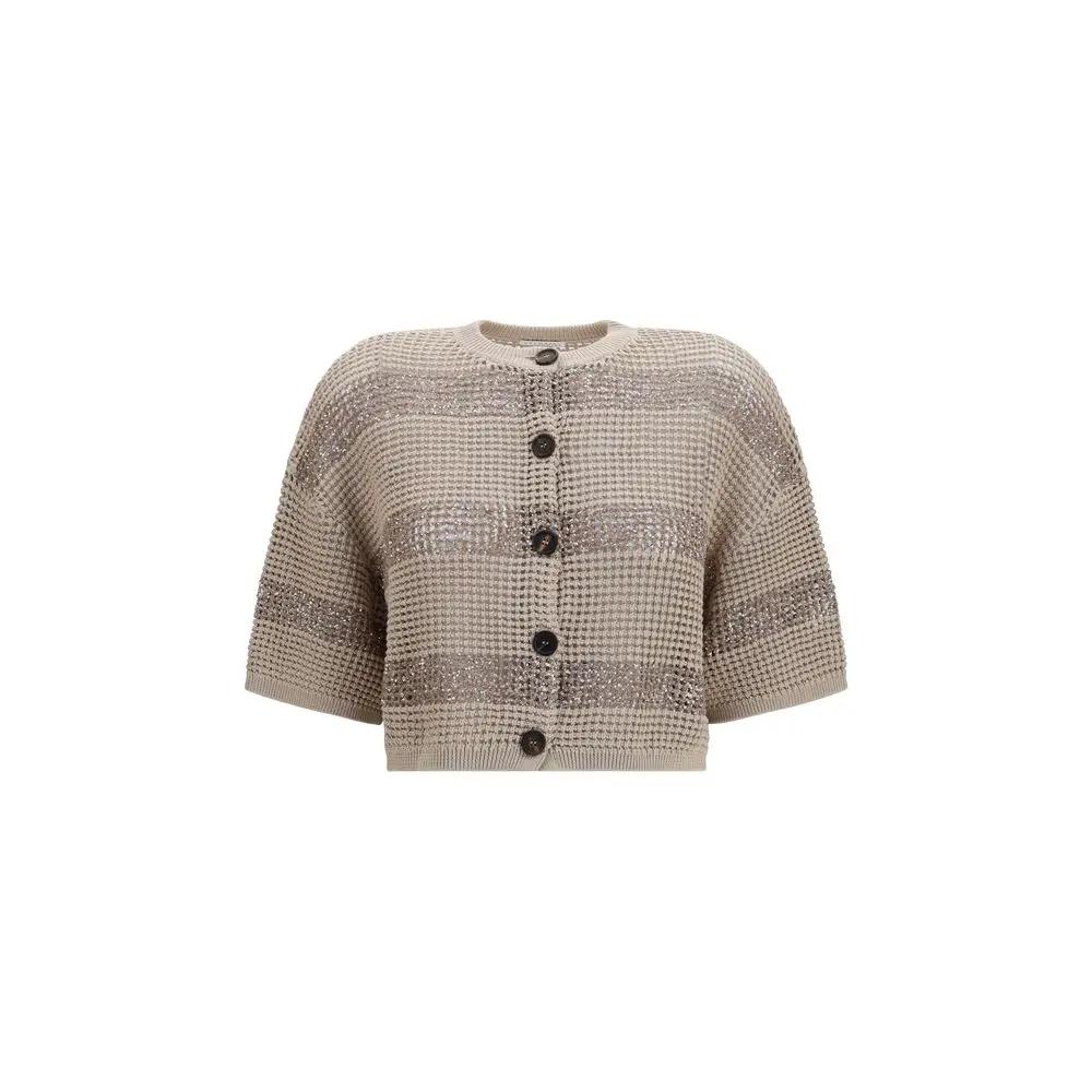 Brunello Cucinelli Beige Cotton Cardigan