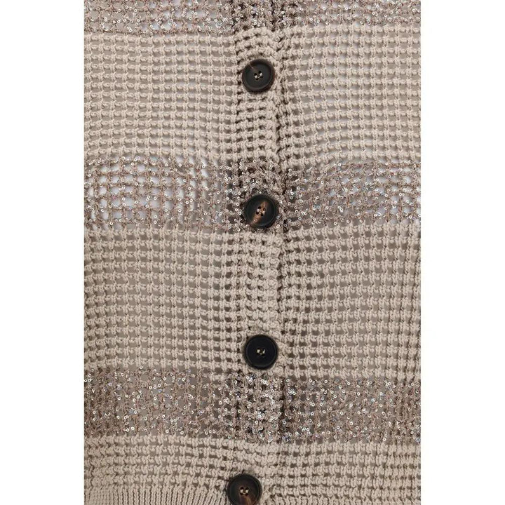 Brunello Cucinelli Beige Cotton Cardigan