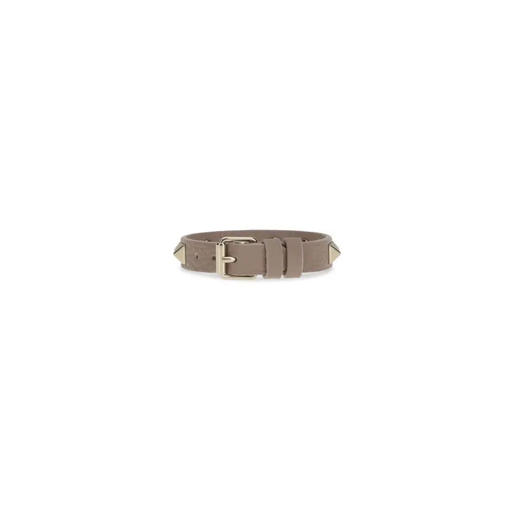Valentino Garavani Sample Sale | Valentino Garavani Gray Calf Leather Bos Taurus Bracelet - | Designer outlet