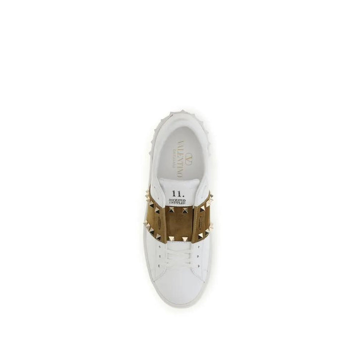 Valentino Garavani White Calf Leather Bos Taurus Sneakers
