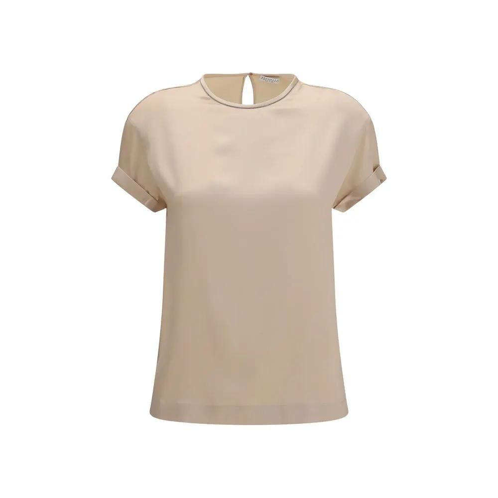 Brunello Cucinelli Beige Elastane Blouse