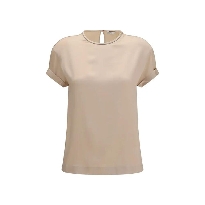 Brunello Cucinelli Beige Elastane Blouse