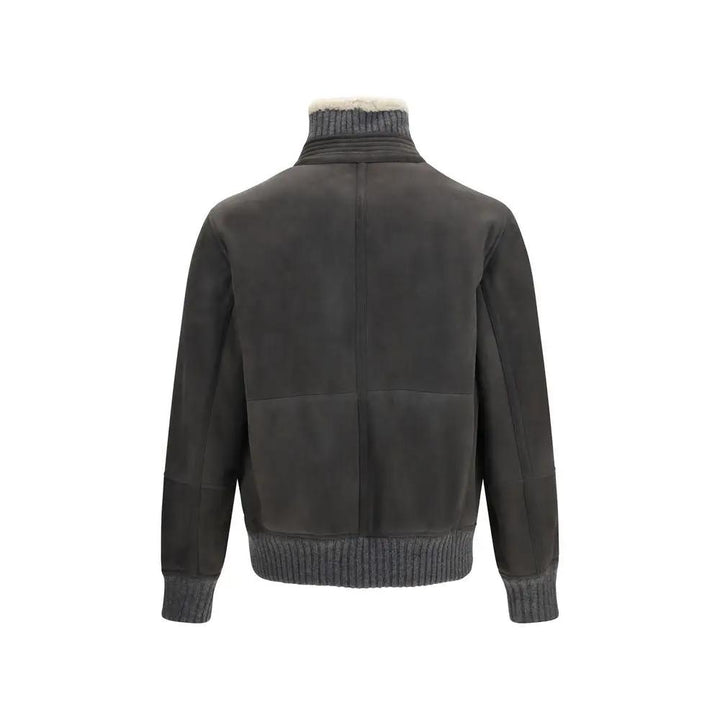 Brunello Cucinelli Gray Wool Oves Aries Full-Length Jacket