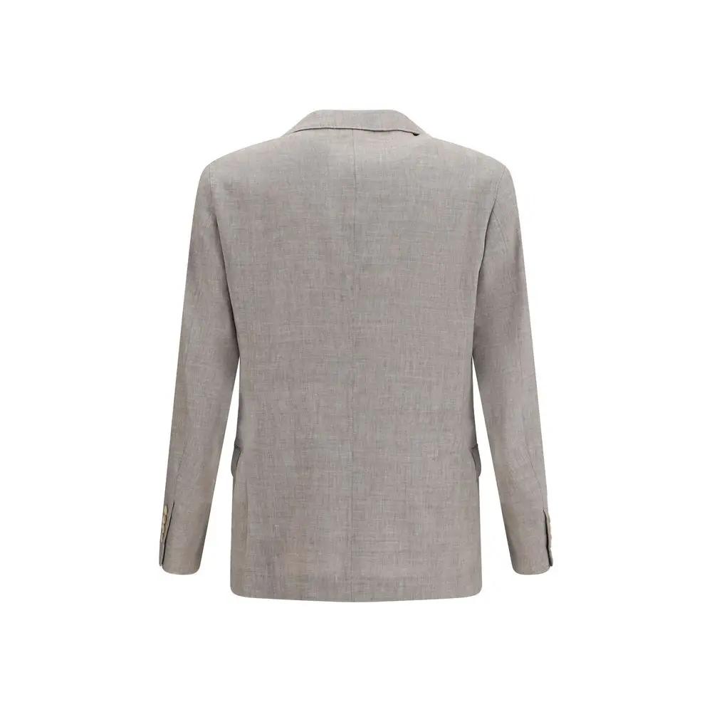 Brunello Cucinelli Sample Sale | Brunello Cucinelli Beige Linen Full-Length Jacket - | Designer outlet
