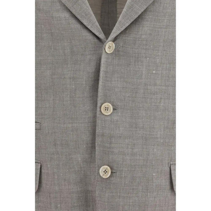 Brunello Cucinelli Beige Linen Full-Length Jacket
