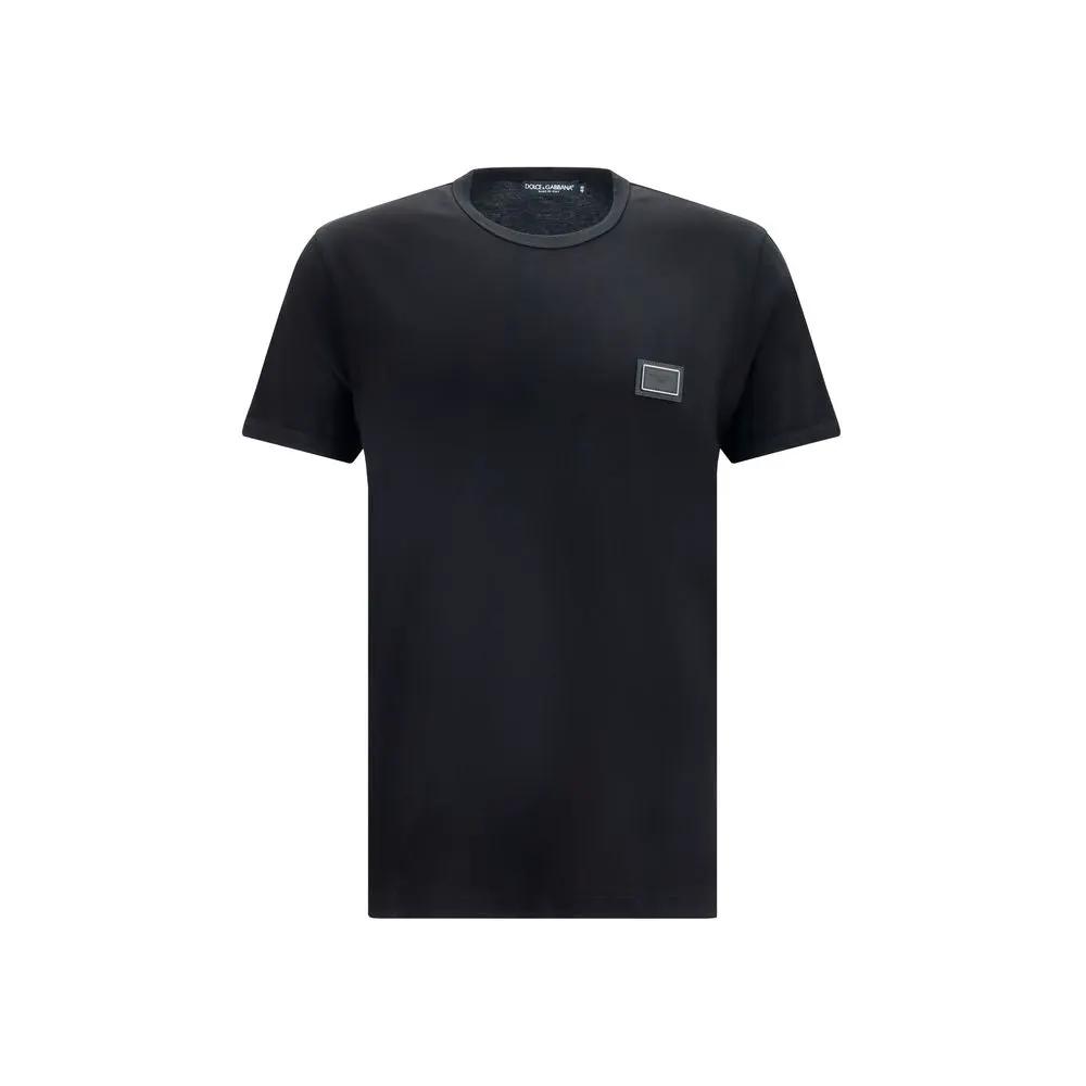 Dolce &amp; Gabbana Black Cotton T-Shirt