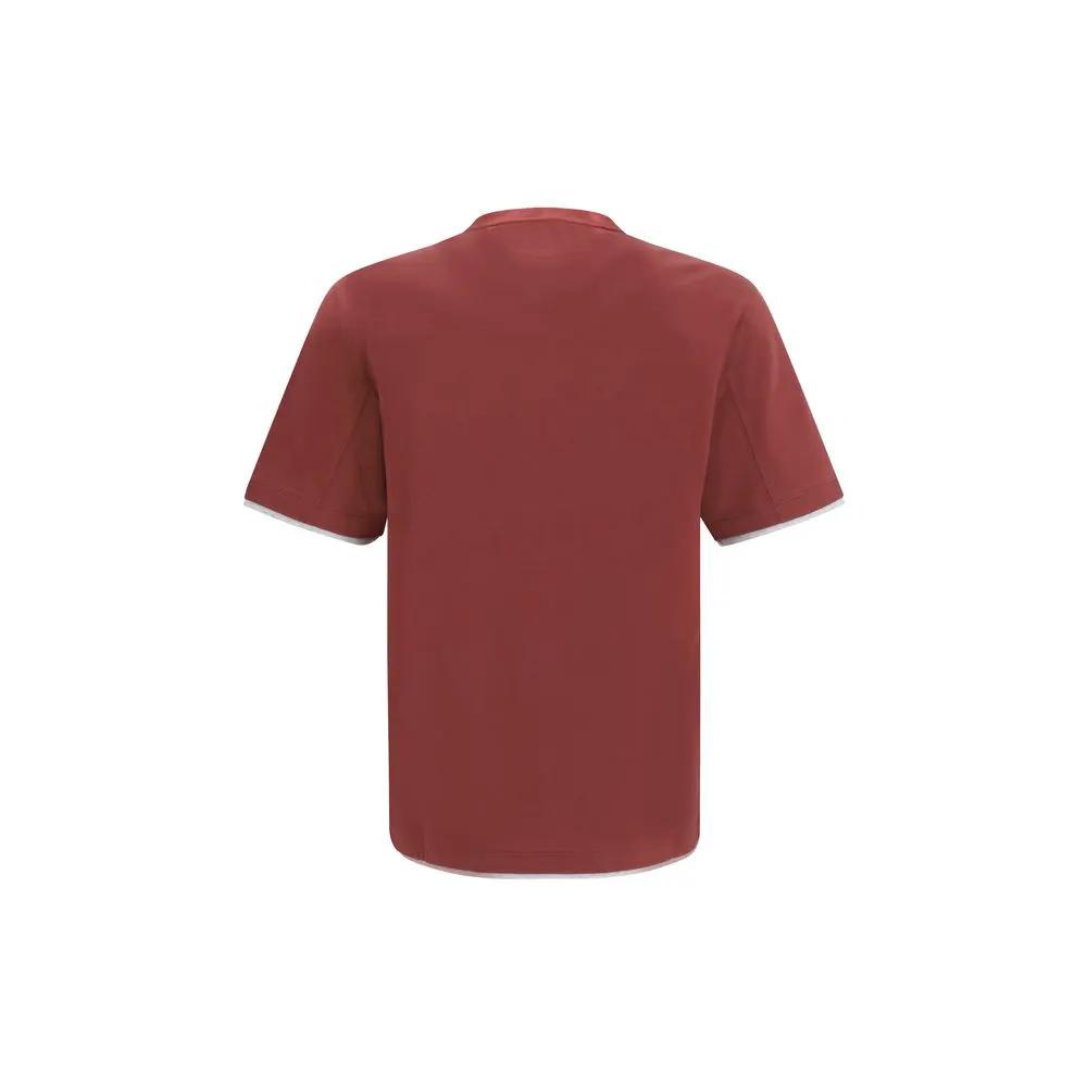 Brunello Cucinelli Sample Sale | Brunello Cucinelli Bordeaux Cotton T-Shirt - | Designer outlet