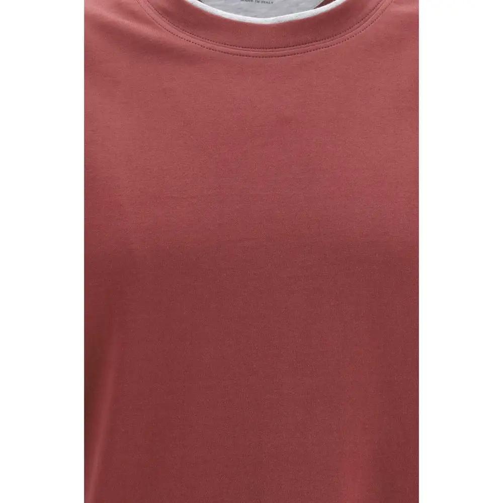 Brunello Cucinelli Bordeaux Cotton T-Shirt