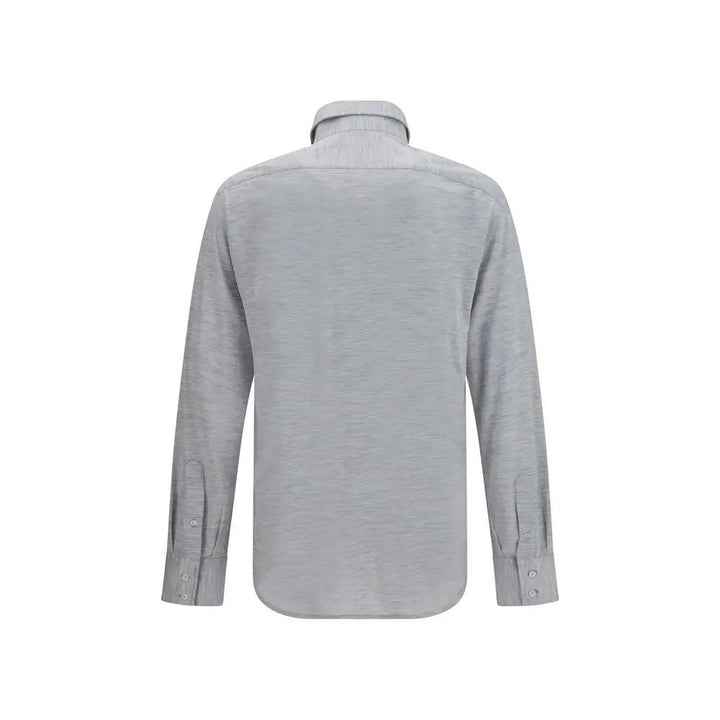 Brunello Cucinelli Gray Silk Dress Shirt