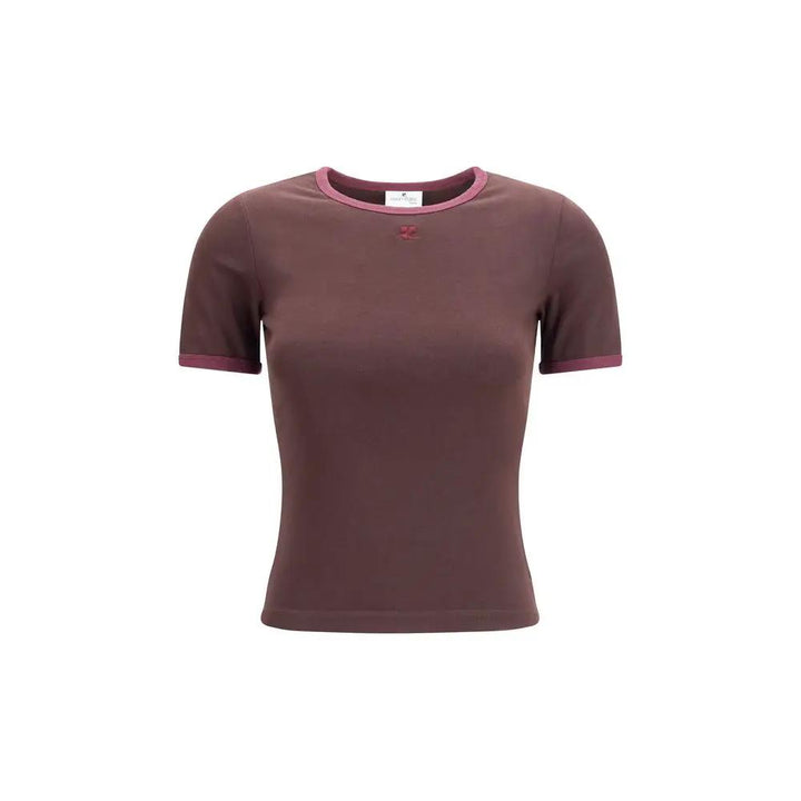 Courrèges Brown Cotton T-Shirt