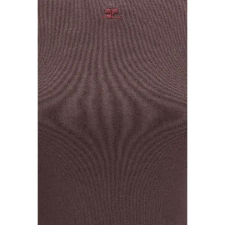 Courrèges Brown Cotton T-Shirt