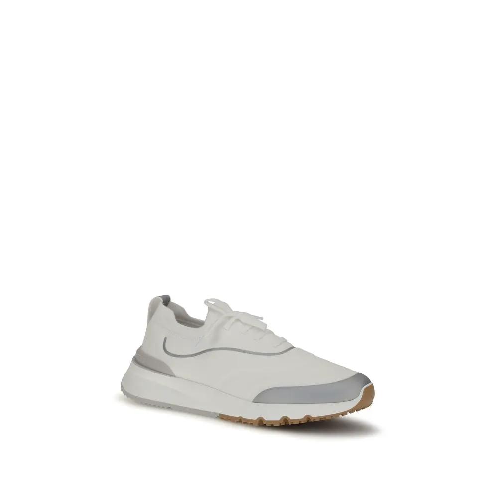 Brunello Cucinelli White Cotton Athletic Sneakers