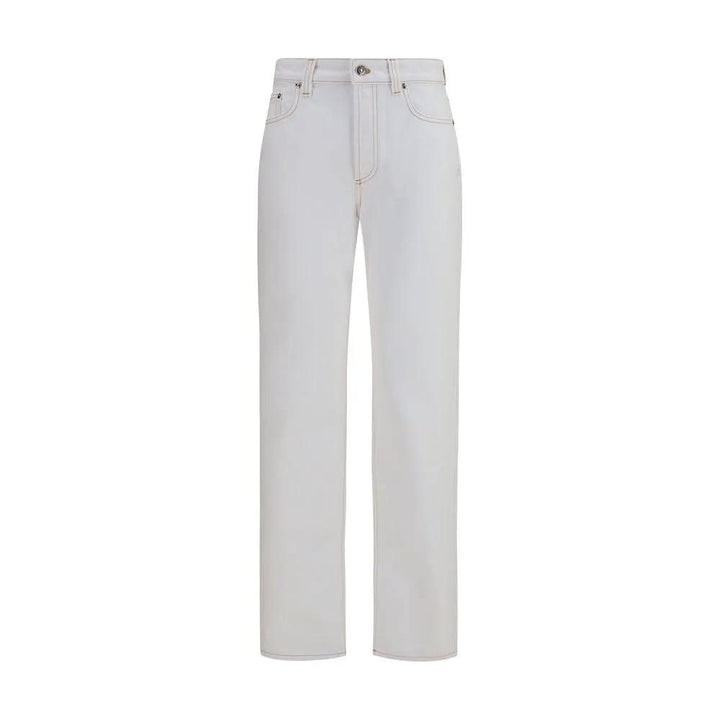 Versace White Cotton High-Waisted Jean