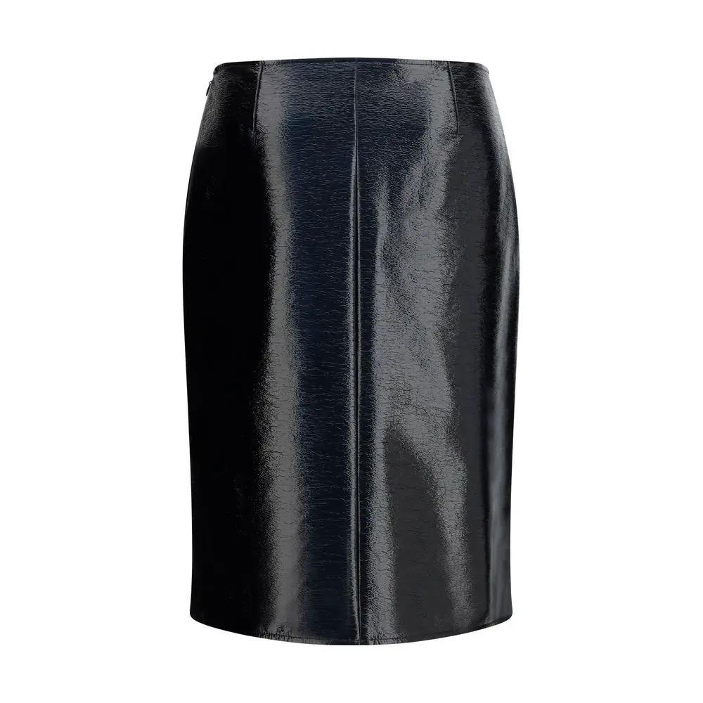 Courrèges Bordeaux Cotton Midi Skirt