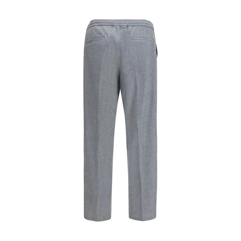 Brunello Cucinelli Sample Sale | Brunello Cucinelli Gray Wool Oves Aries Casual Pants - | Designer outlet