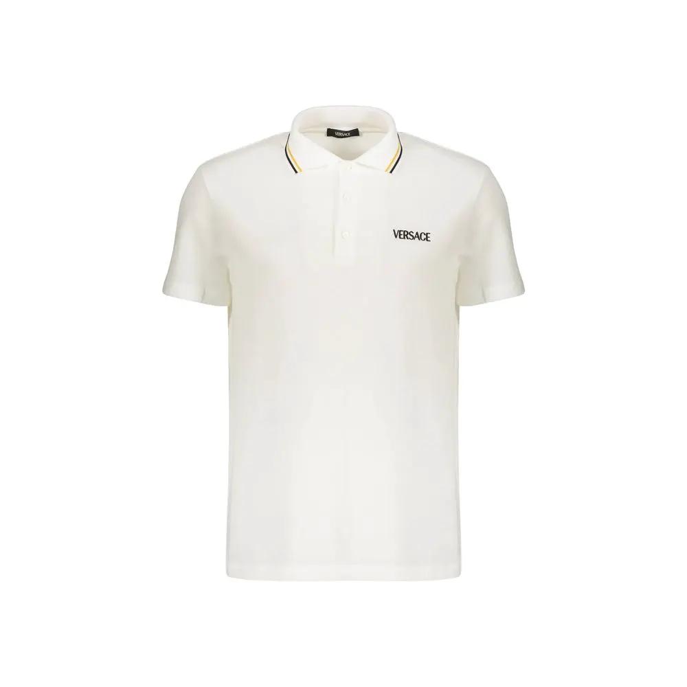 Versace White Cotton Polo Shirt