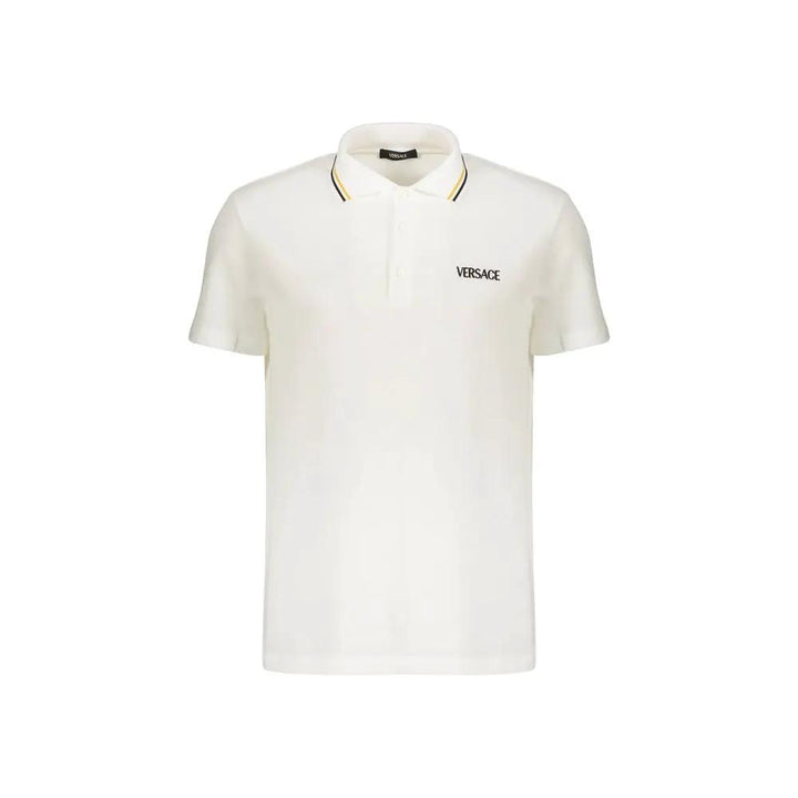 Versace White Cotton Polo Shirt