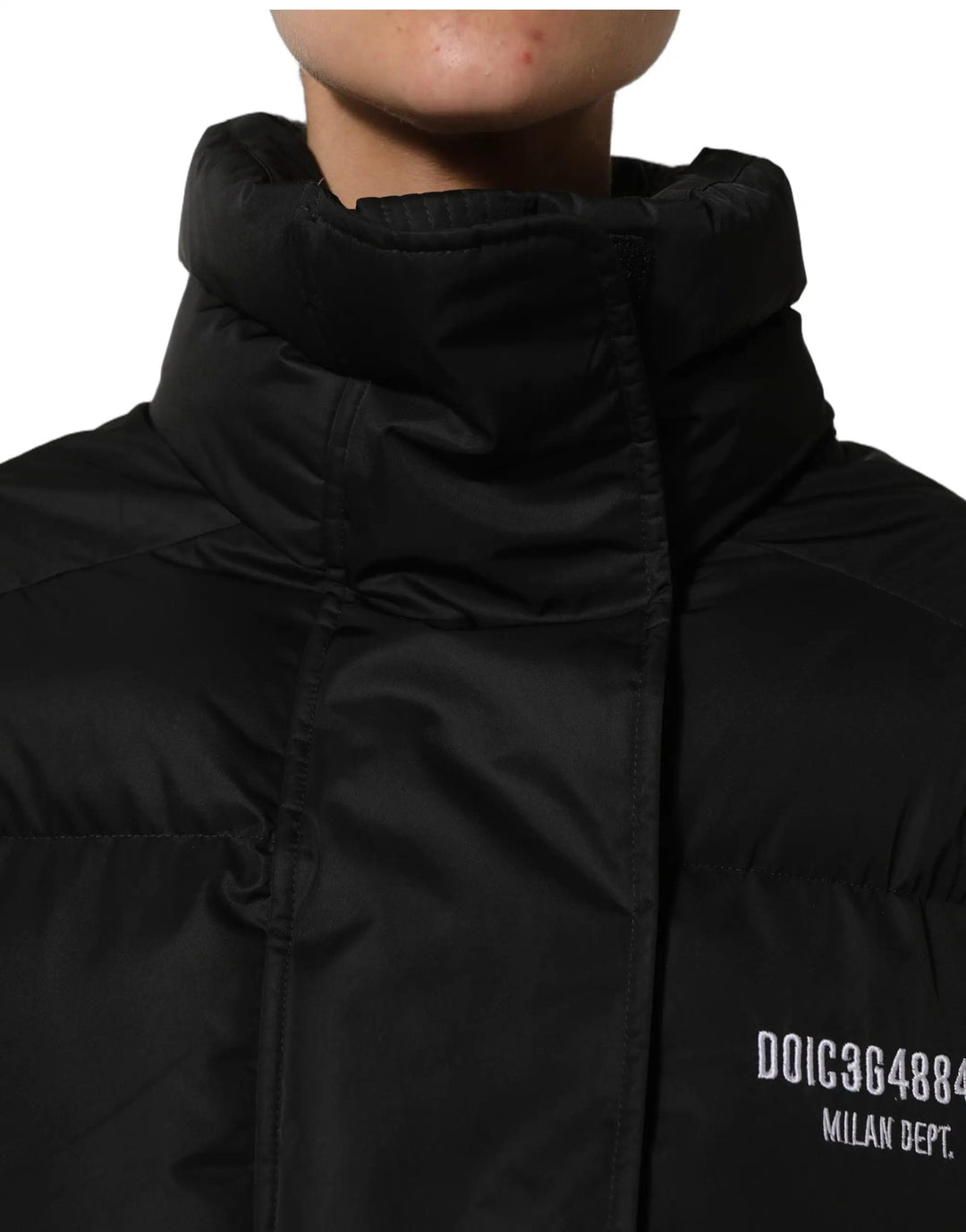 Dolce &amp; Gabbana Black DGVIB3 Embroidered Padded Puffer Jacket