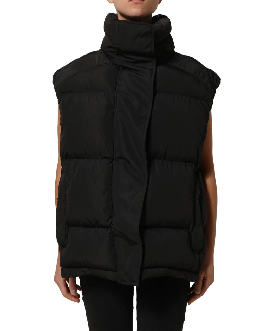 Dolce & Gabbana Sample Sale | Dolce & Gabbana Black Polyester Sleeveless Padded Men Puffer Jacket - | Designer outlet